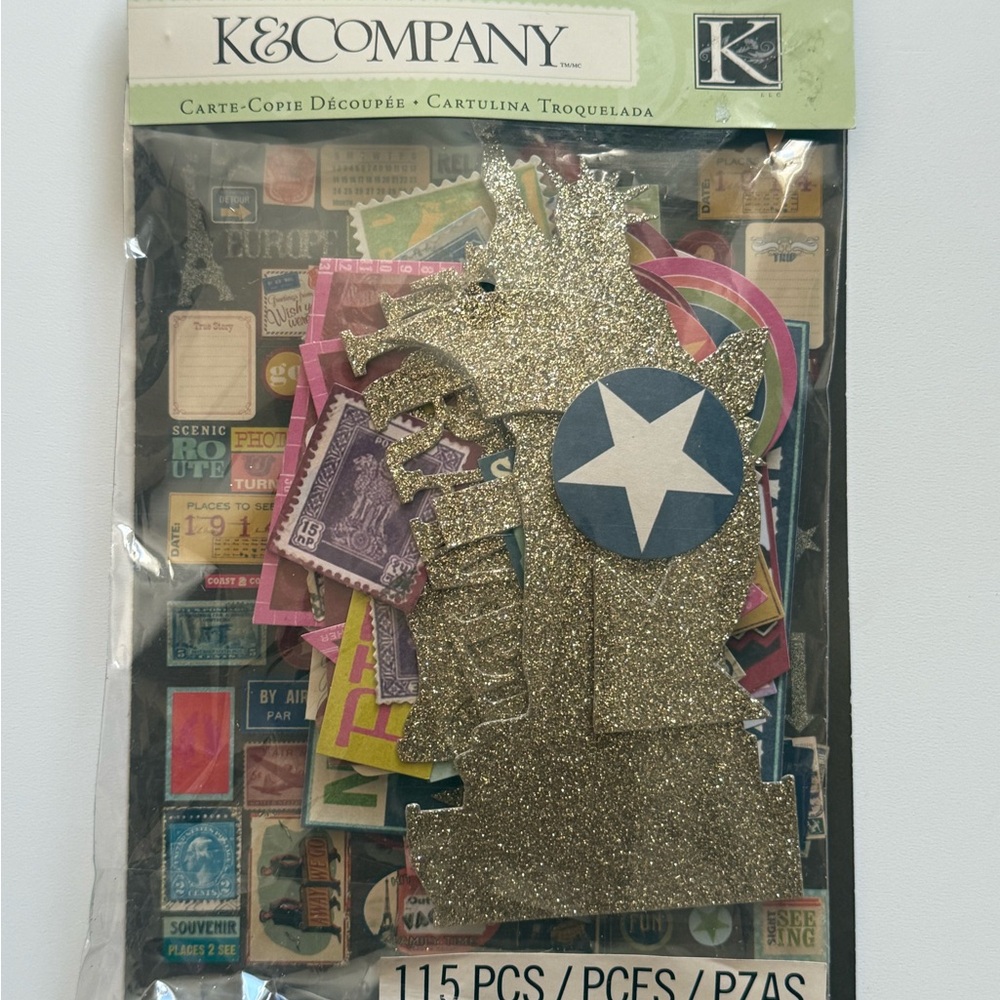 K&Company Par Avion Die Cut Pieces Travel, Vacation, Vintage Travel - 115 Count